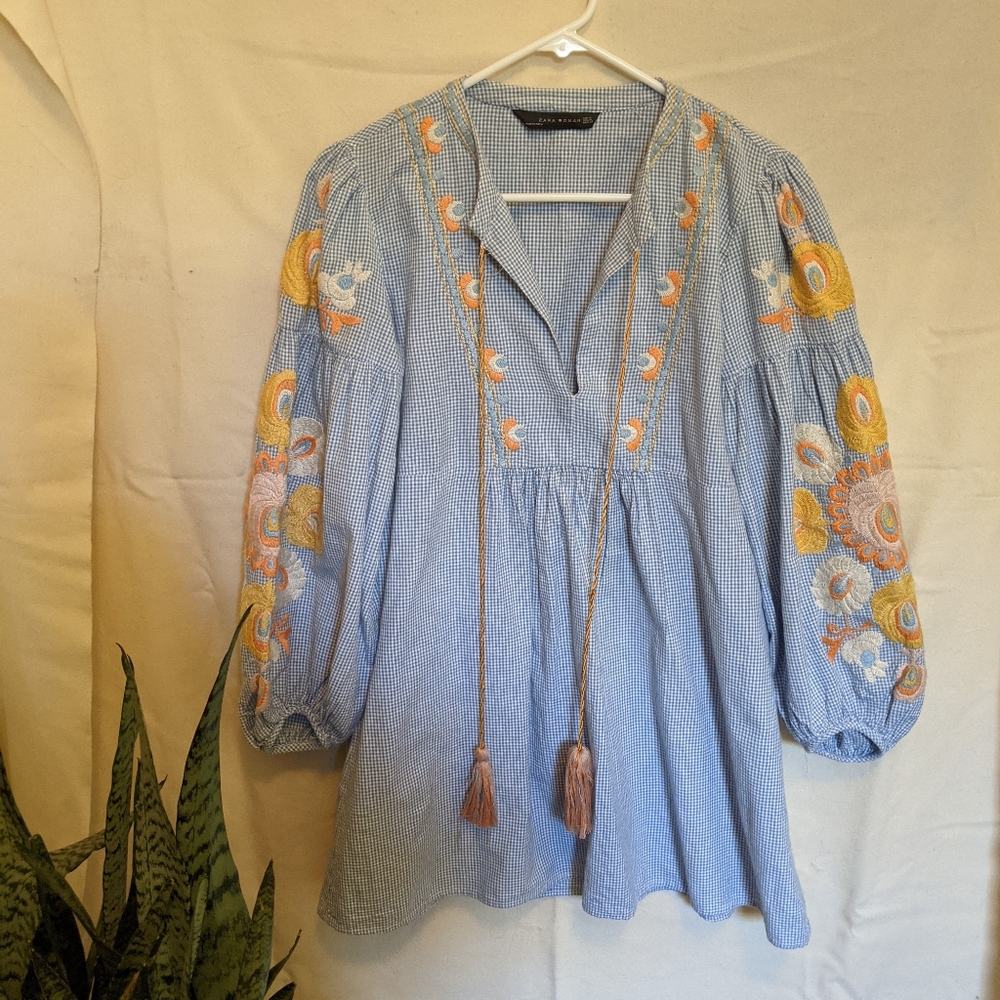 Zara Embroidered Boho Tunic